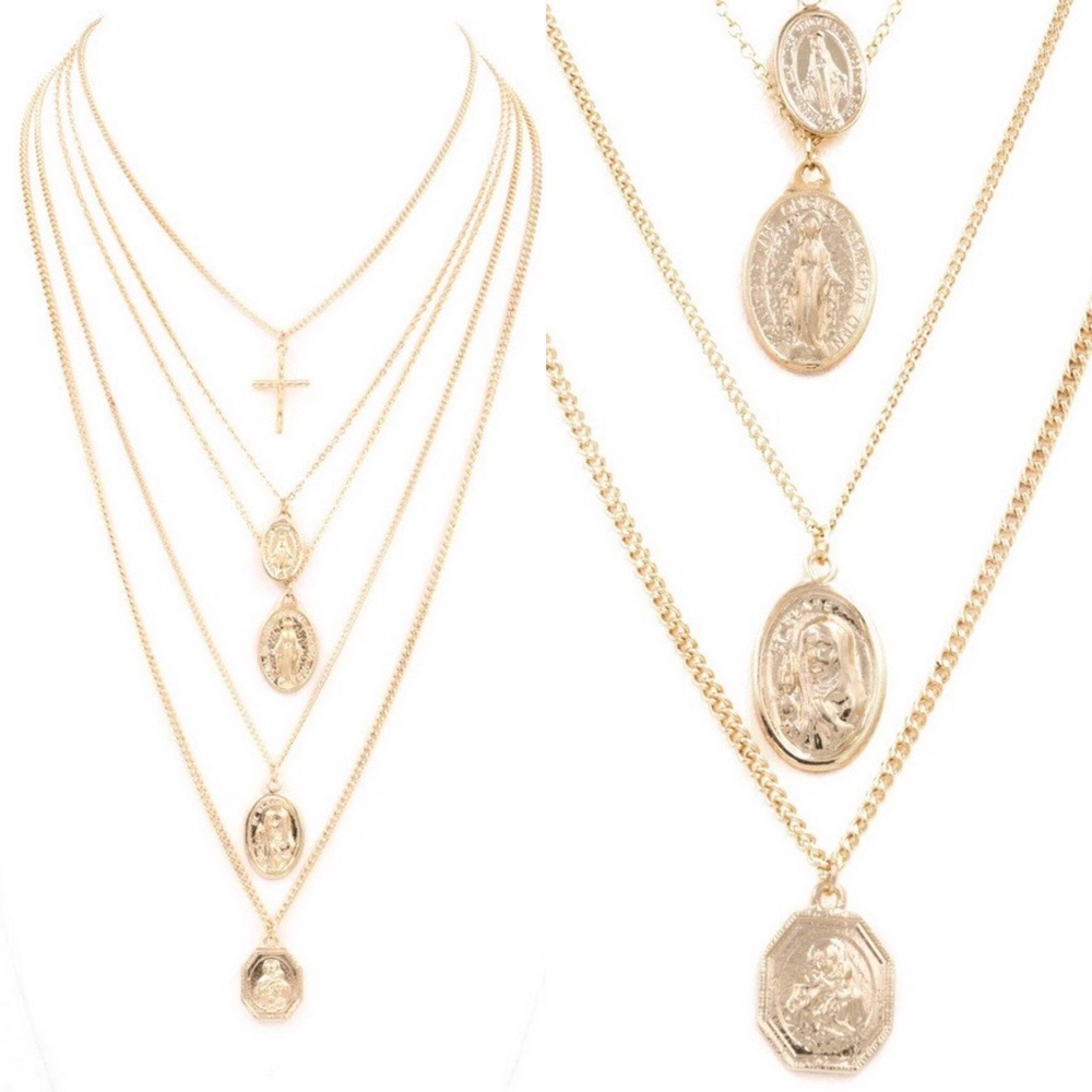 NEW🔥 ✨Layered Coin/Cross Charm Necklace✨
